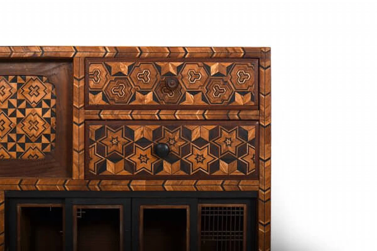 Tansu dresser in inlaid wood, 1920s 15