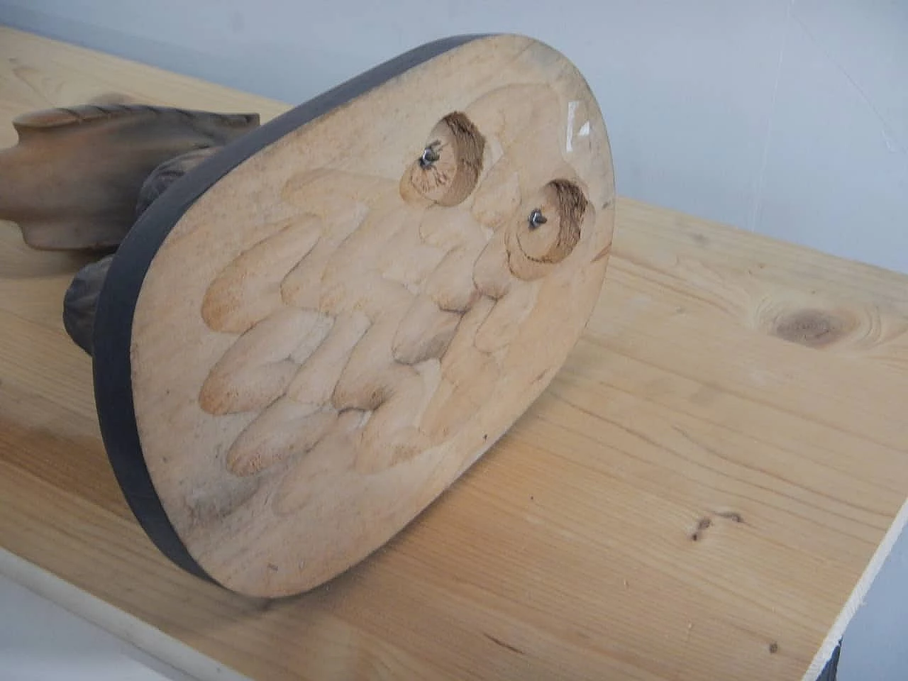 Maple wood and metal ashtray and match box, 1970s 10