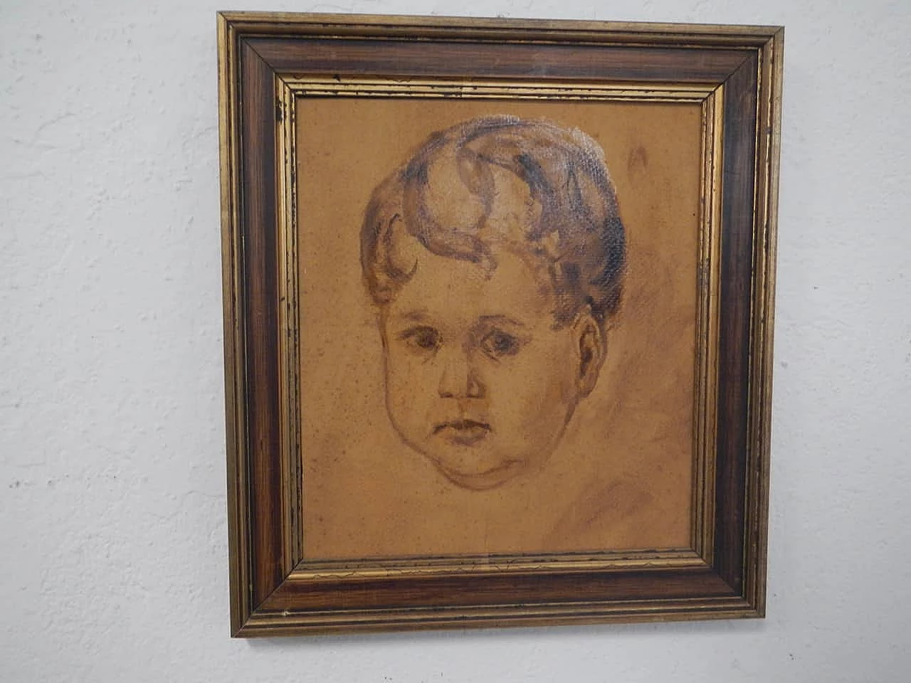 Mina Anselmi, Little boy, oil painting on plywood, 1940s 1