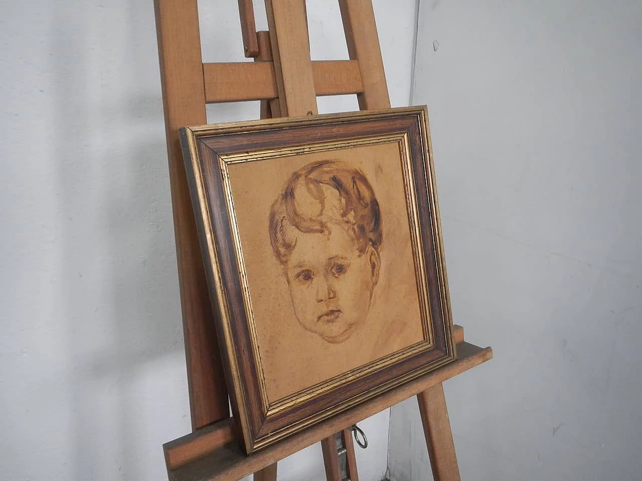 Mina Anselmi, Little boy, oil painting on plywood, 1940s 2