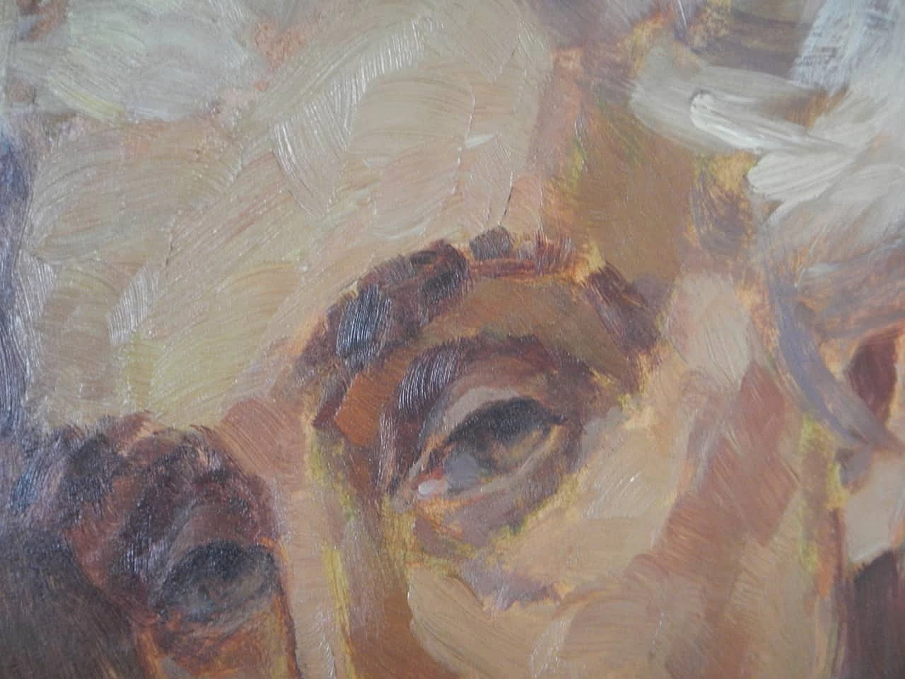 Mina Anselmi, Face of a woman, oil painting on plywood, 1946 7