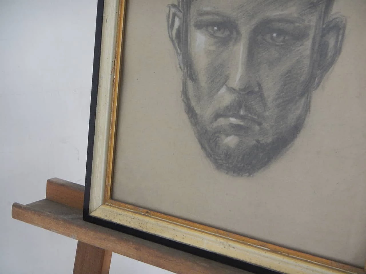 Mina Anselmi, Volto di uomo, carboncino su compensato, anni '40 3