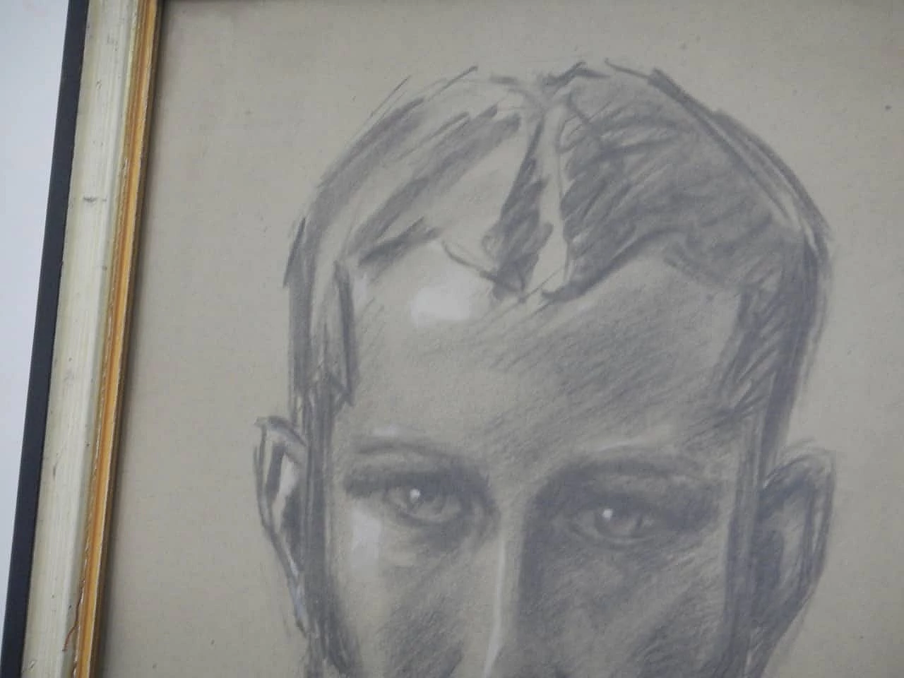 Mina Anselmi, Volto di uomo, carboncino su compensato, anni '40 5