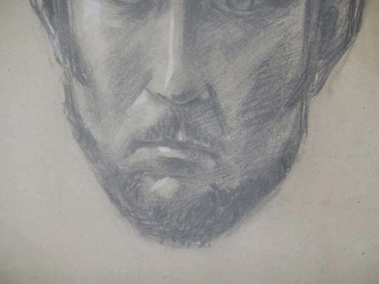 Mina Anselmi, Volto di uomo, carboncino su compensato, anni '40 6