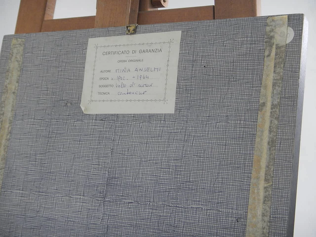 Mina Anselmi, Volto di uomo, carboncino su compensato, anni '40 11