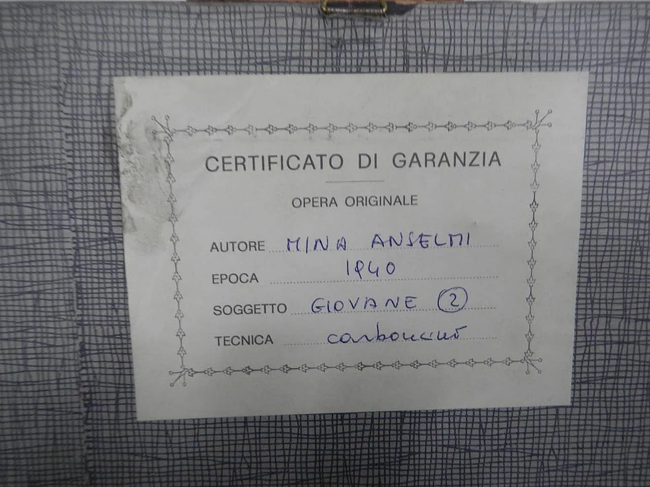 Mina Anselmi, Giovine, carboncino su carta, 1940 9