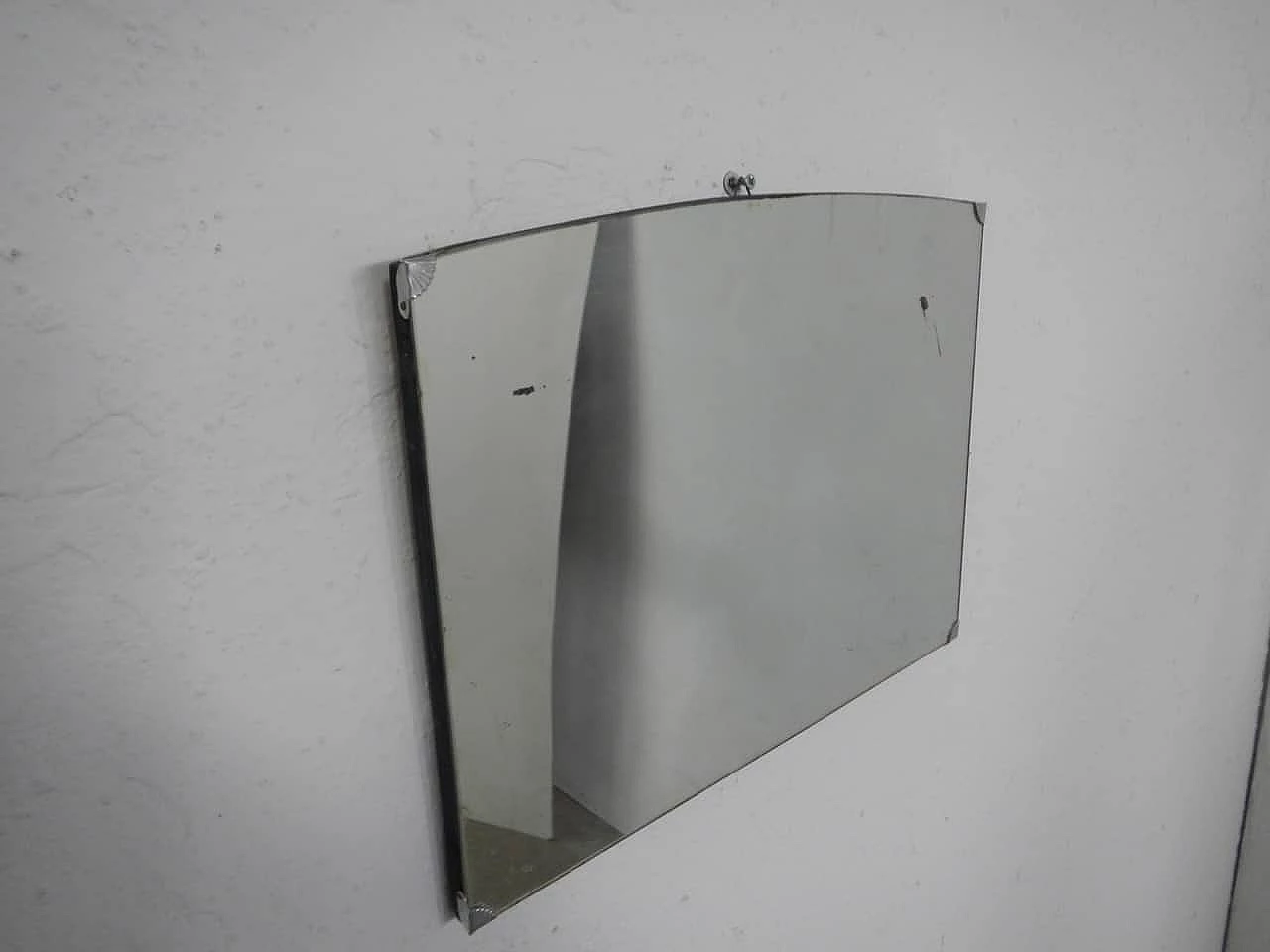 Frameless mirror with metal angular elements, 1950s 6