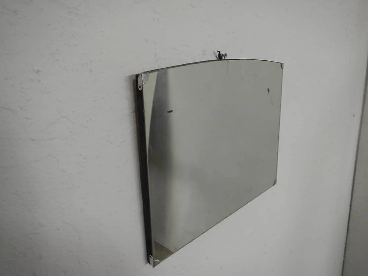 Frameless mirror with metal angular elements, 1950s 7