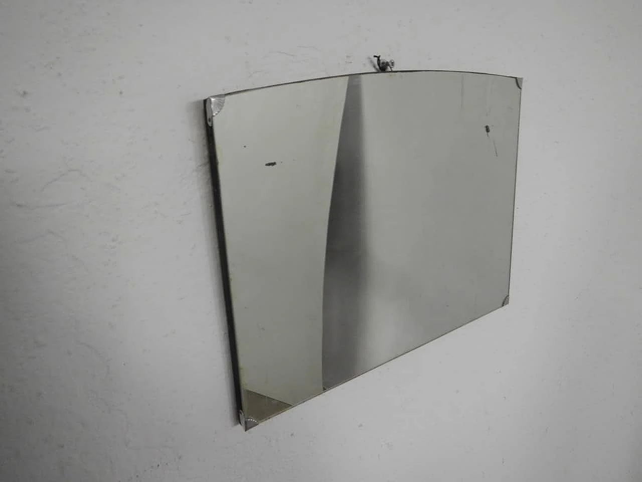 Frameless mirror with metal angular elements, 1950s 8