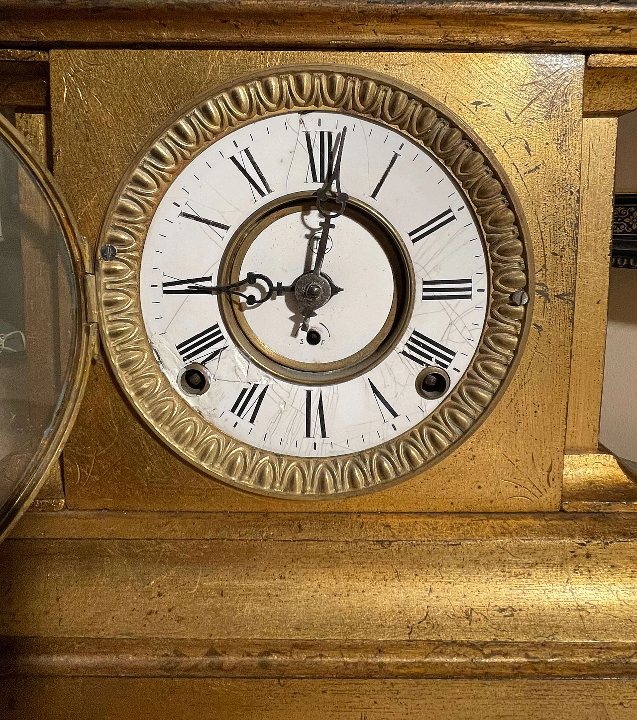 Pendolo da tavolo con scultura in antimonio, '800 4