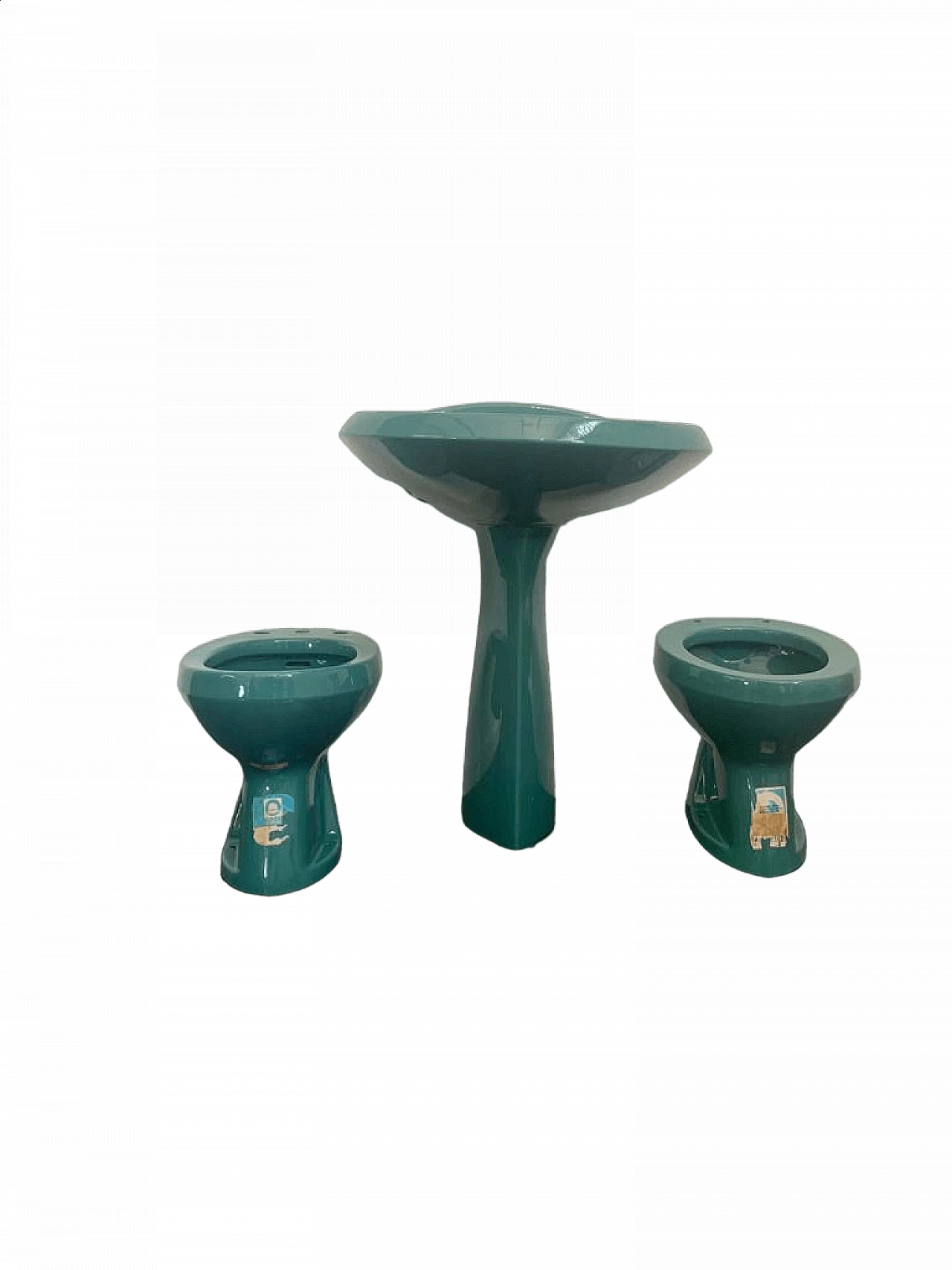 Ellisse washbasin, bidet and toilet by Gio Ponti for Ideal Standard, 1970s 11