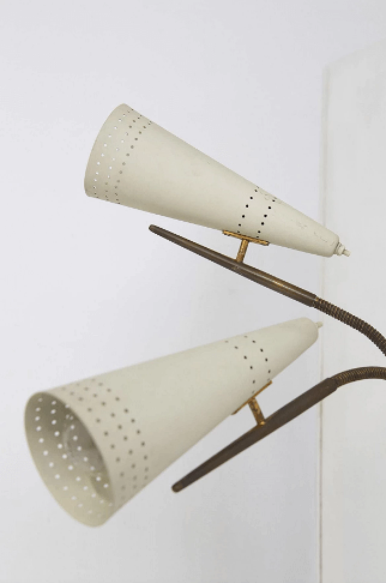 Pair of brass and aluminum sconces by Gilardi and Barzaghi, 1950s 2