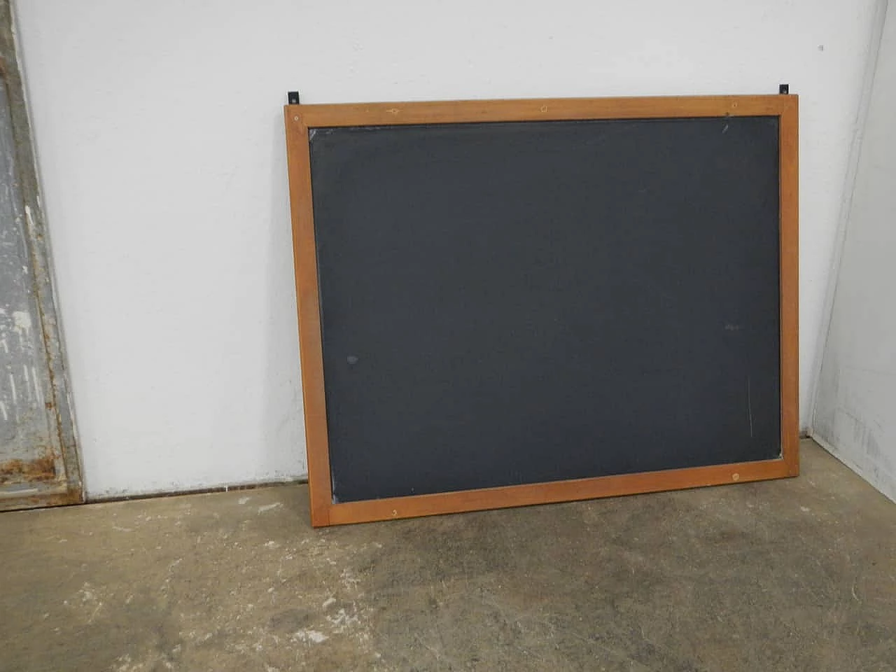 Slate school blackboard with beech frame, 1980s 1