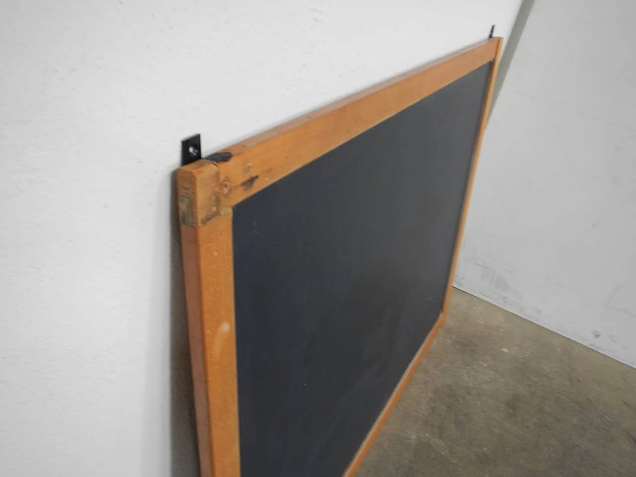 Slate wall-mounted school blackboard with beech frame, 1980s 3