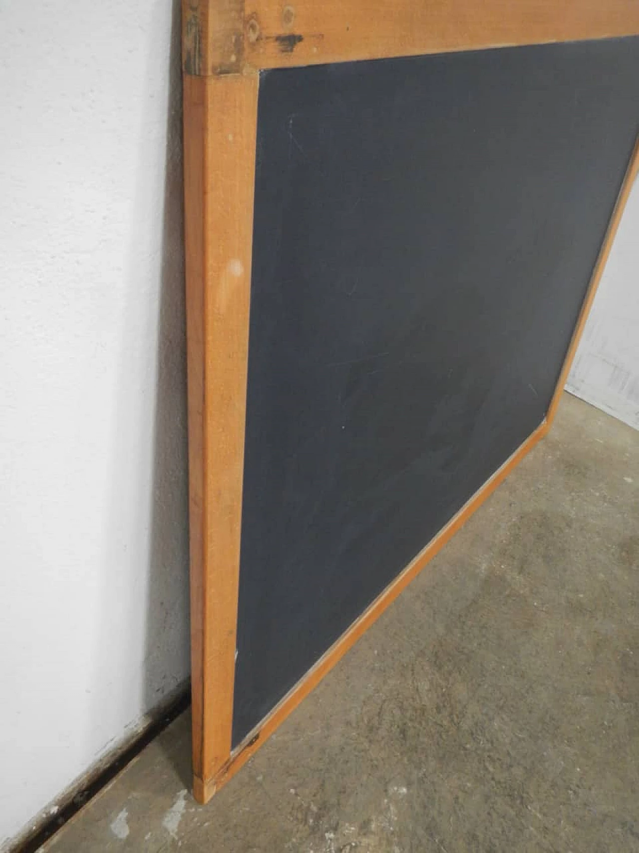 Slate wall-mounted school blackboard with beech frame, 1980s 4