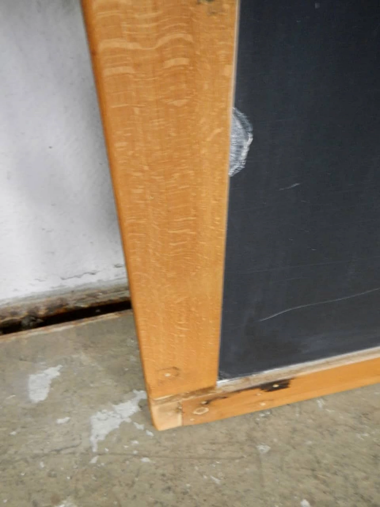 Slate wall-mounted school blackboard with beech frame, 1980s 5