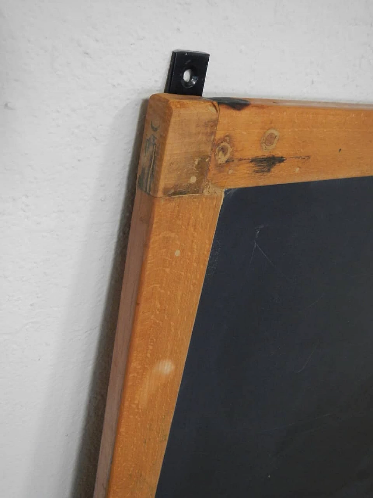 Slate wall-mounted school blackboard with beech frame, 1980s 6