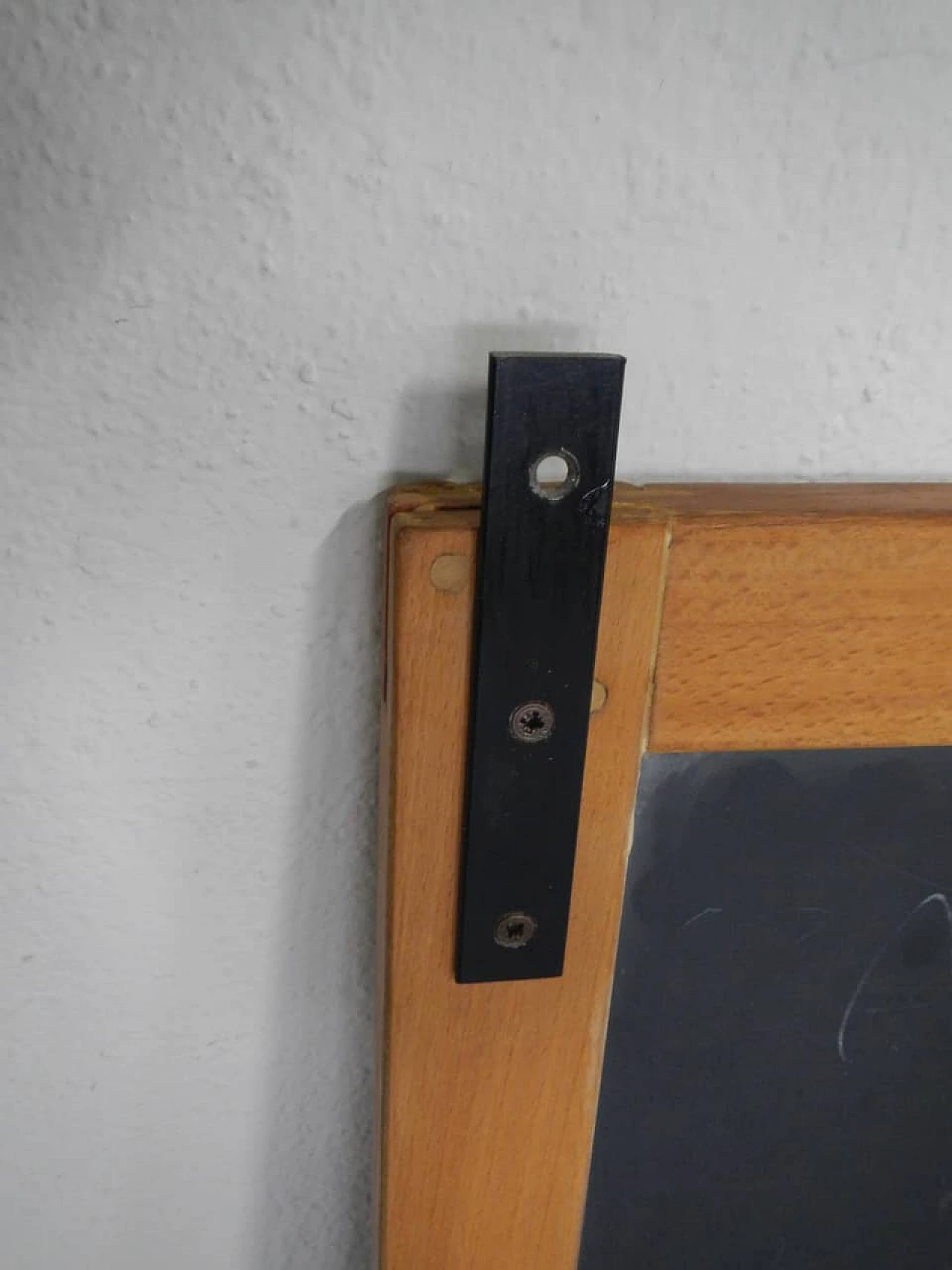 Slate wall-mounted school blackboard with beech frame, 1980s 9