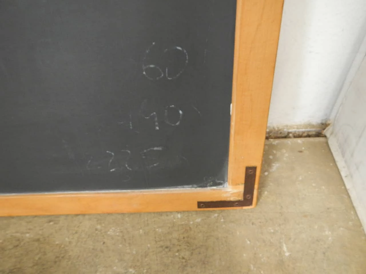 Slate wall-mounted school blackboard with beech frame, 1980s 10