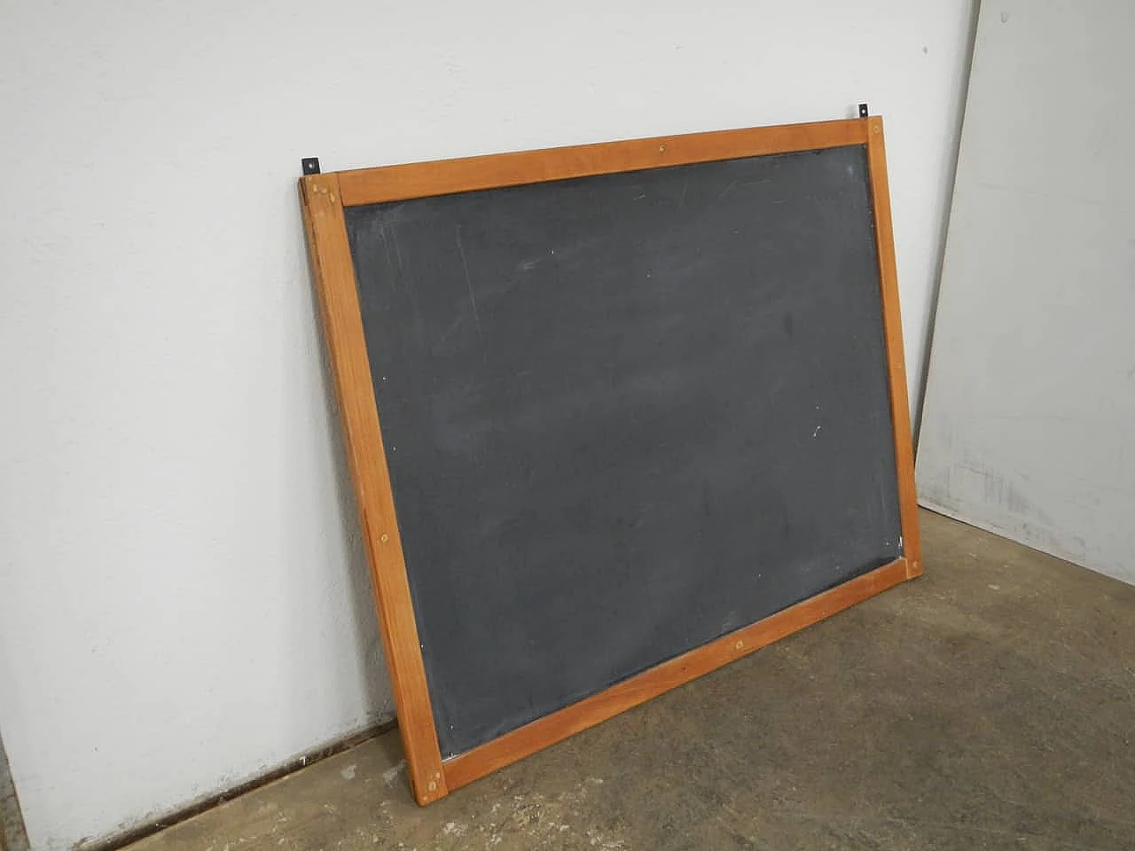 Slate and beech wall-mounted school blackboard, 1980s 2