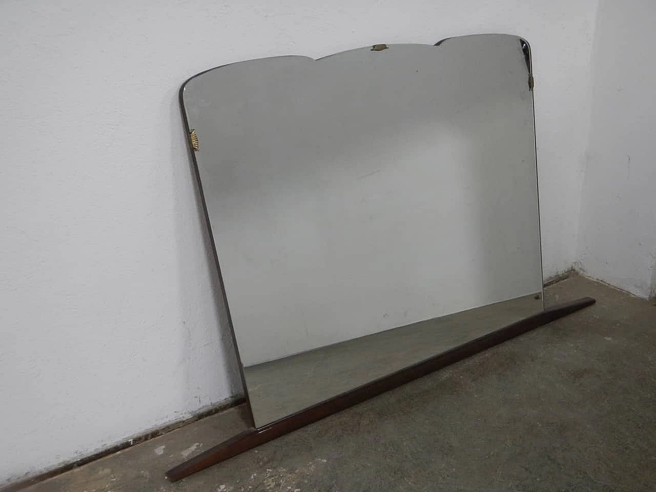 Mirror with wood lower frame, 1950s 2
