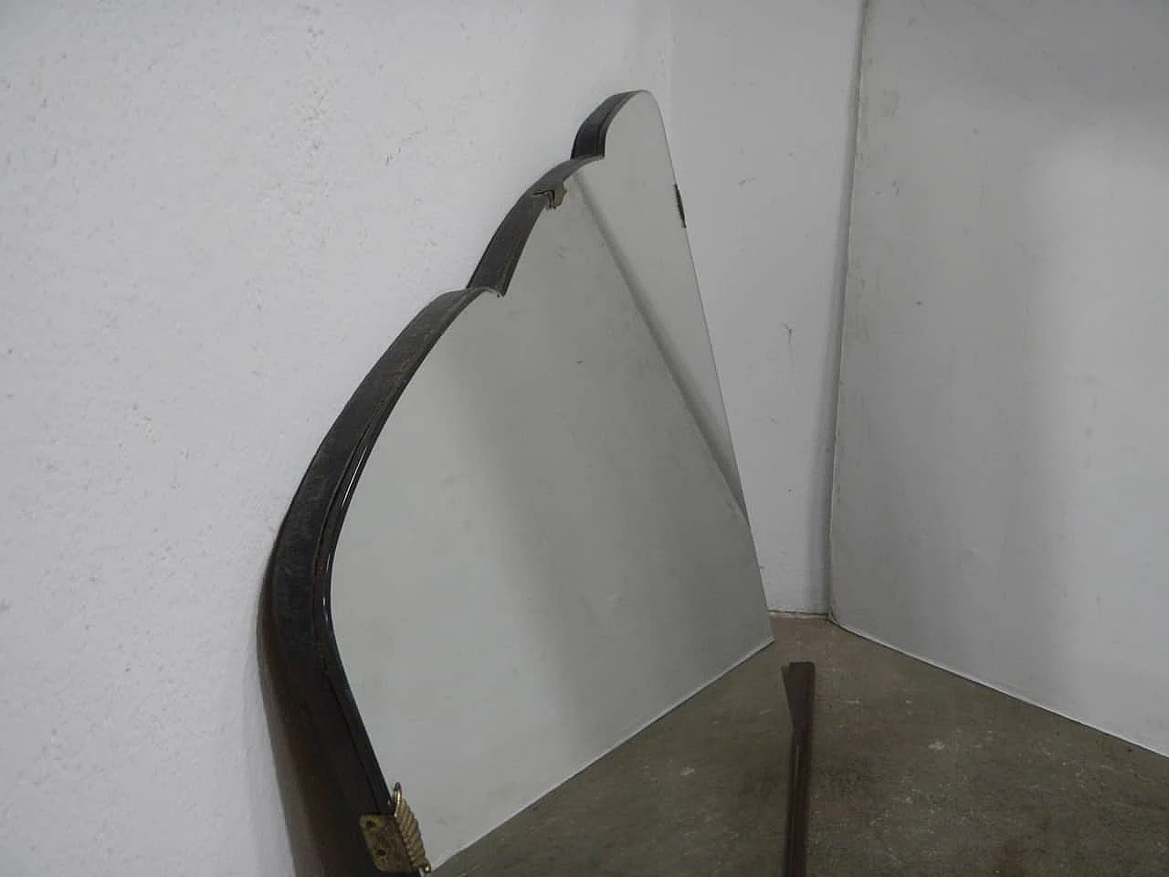 Mirror with wood lower frame, 1950s 4