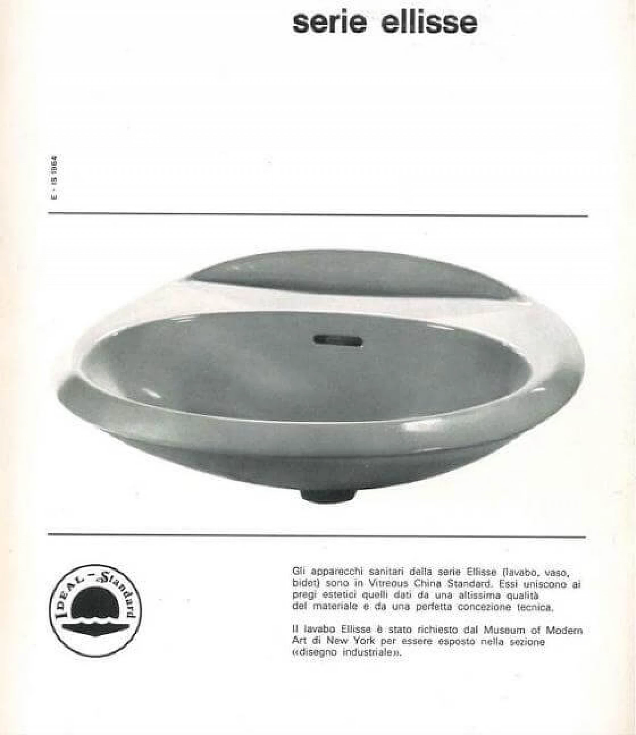 Lavabo, bidet e wc Ellisse di Ideal Standard, anni '70 11