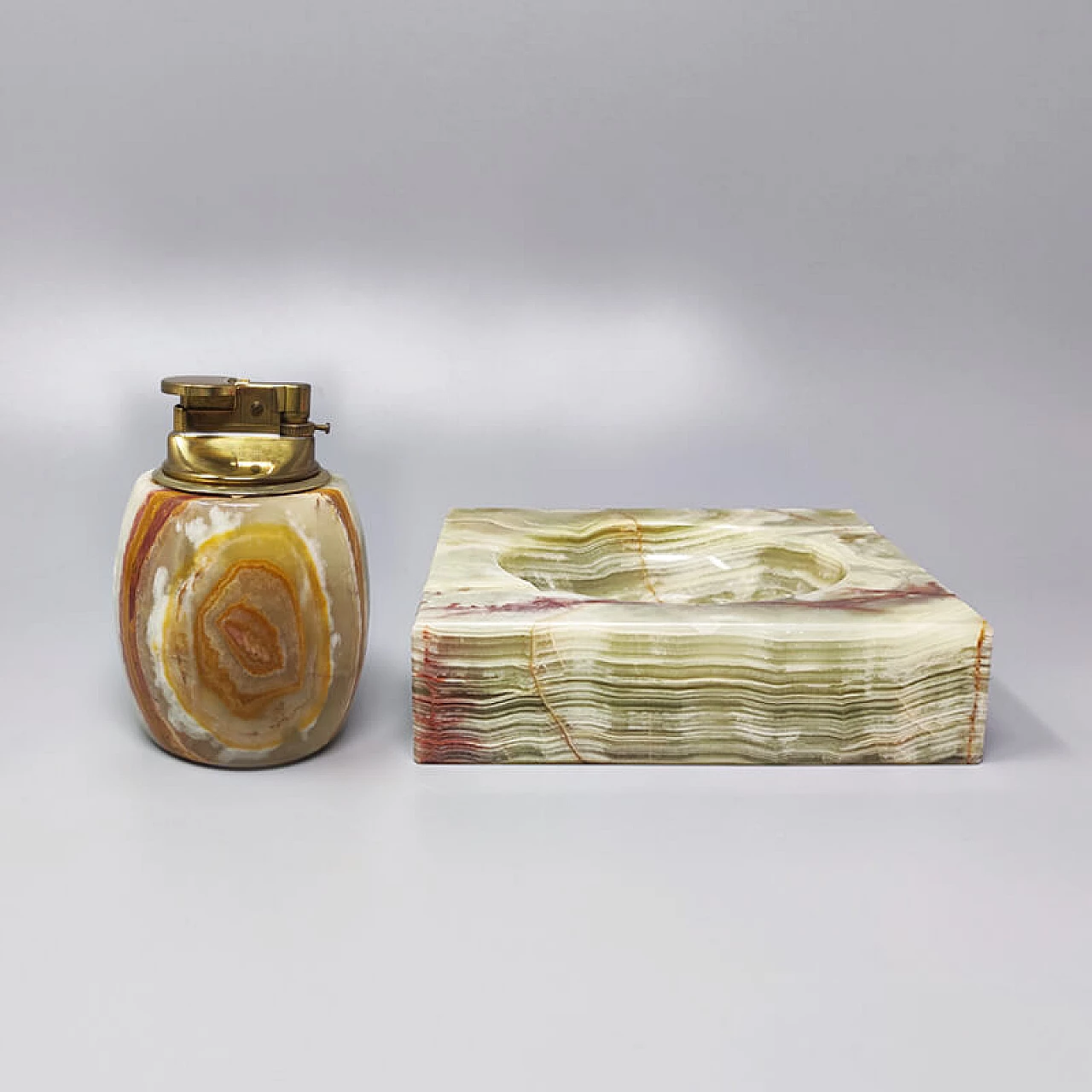 Onyx table lighter and ashtray, 1960s 1