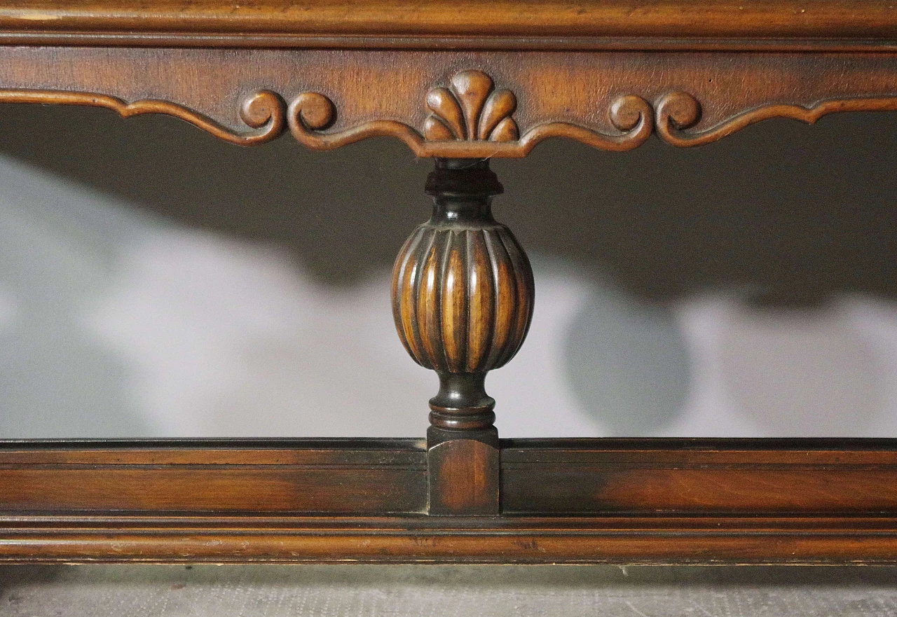 Carved wooden showcase with large drawer, 1940s 1
