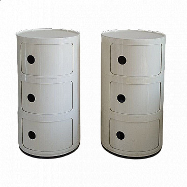 Pair of modular bedside tables by Anna Castelli Ferrieri for Kartell, 1970s
