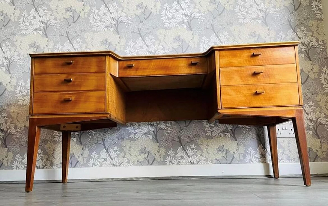 English teak desk with drawers, 1950s 5