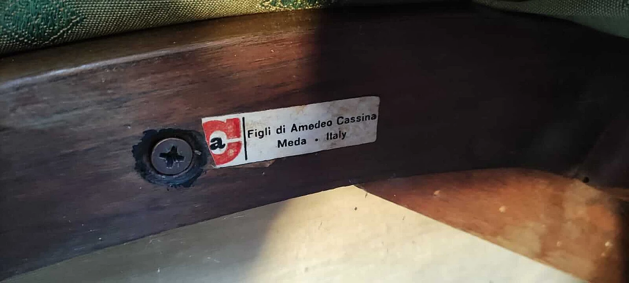 Poltrona in legno e tessuto di Figli di Amedeo Cassina, anni '50 1