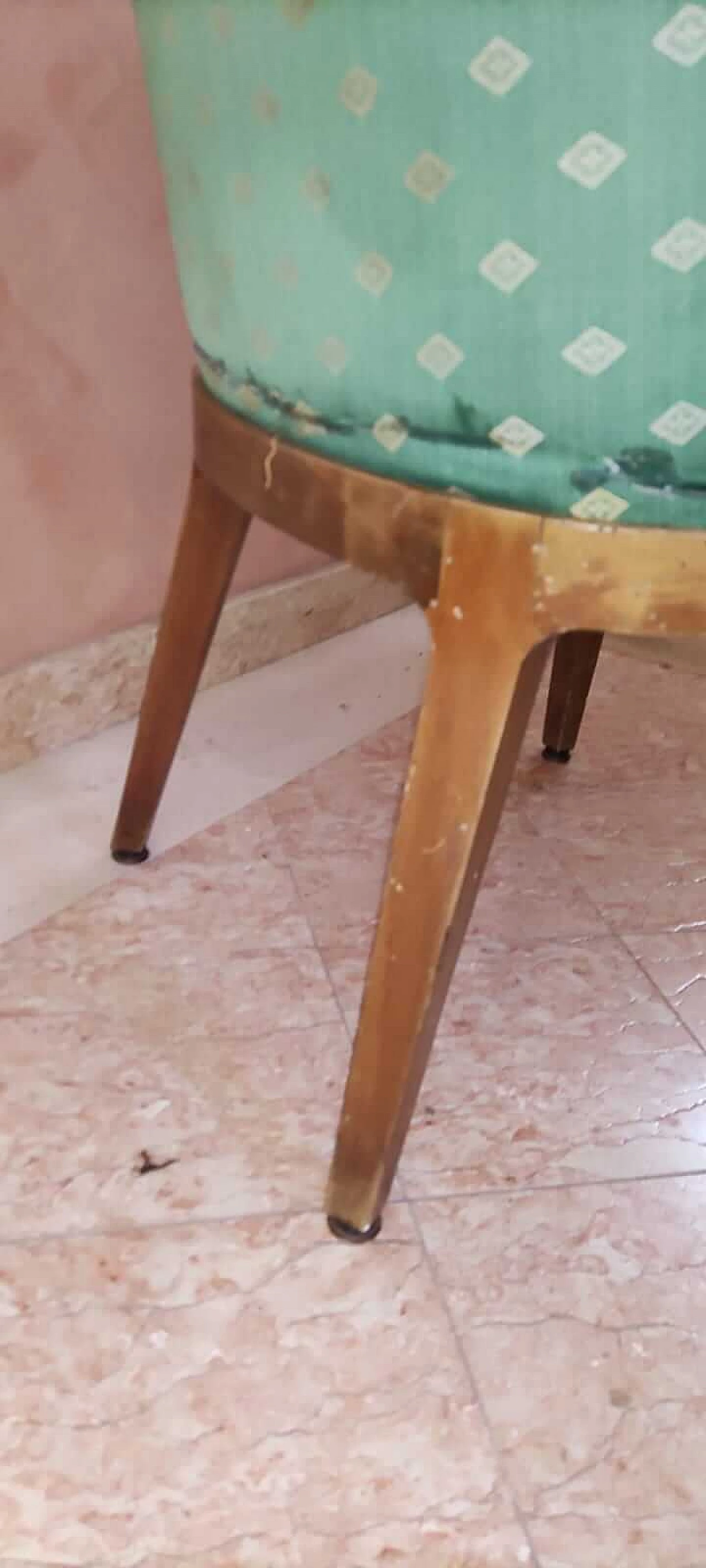 Poltrona in legno e tessuto di Figli di Amedeo Cassina, anni '50 7