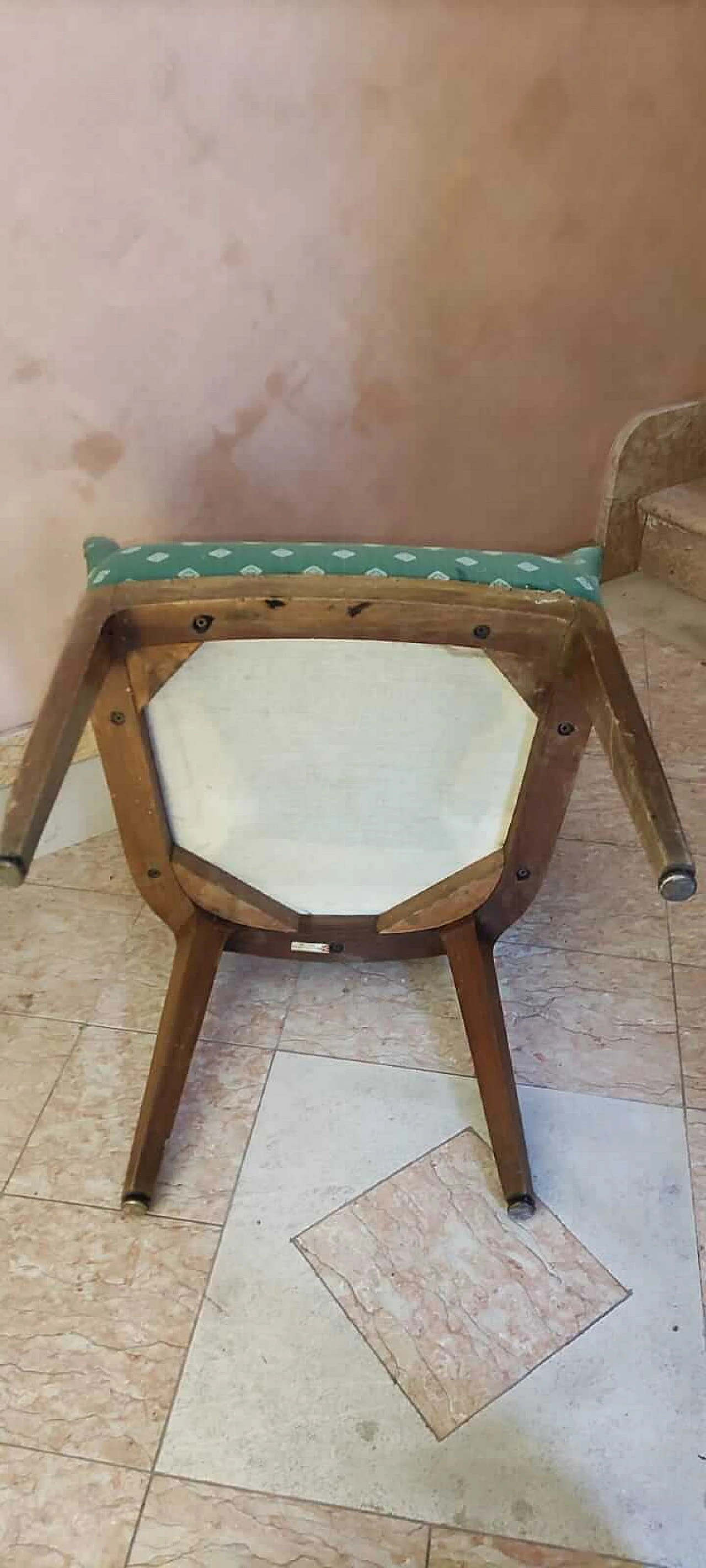 Poltrona in legno e tessuto di Figli di Amedeo Cassina, anni '50 10