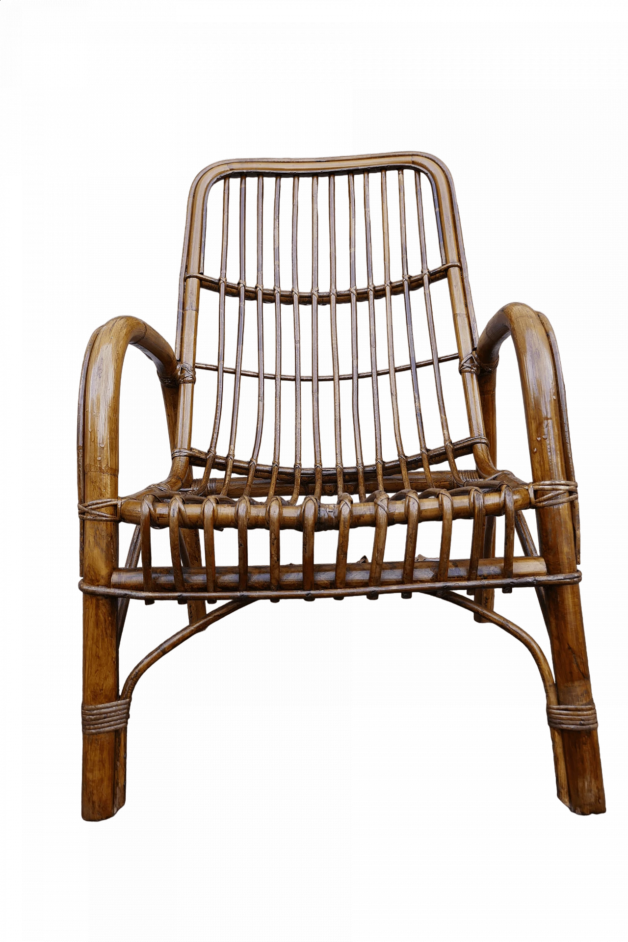 Wicker and bamboo armchair, 1970s 12