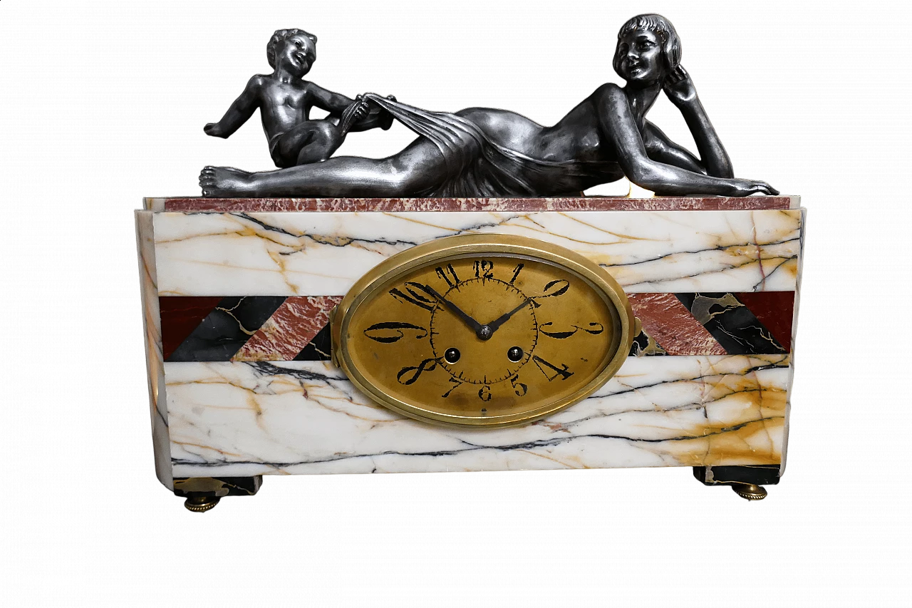 Marble clock in Art Deco style, 1930s 9
