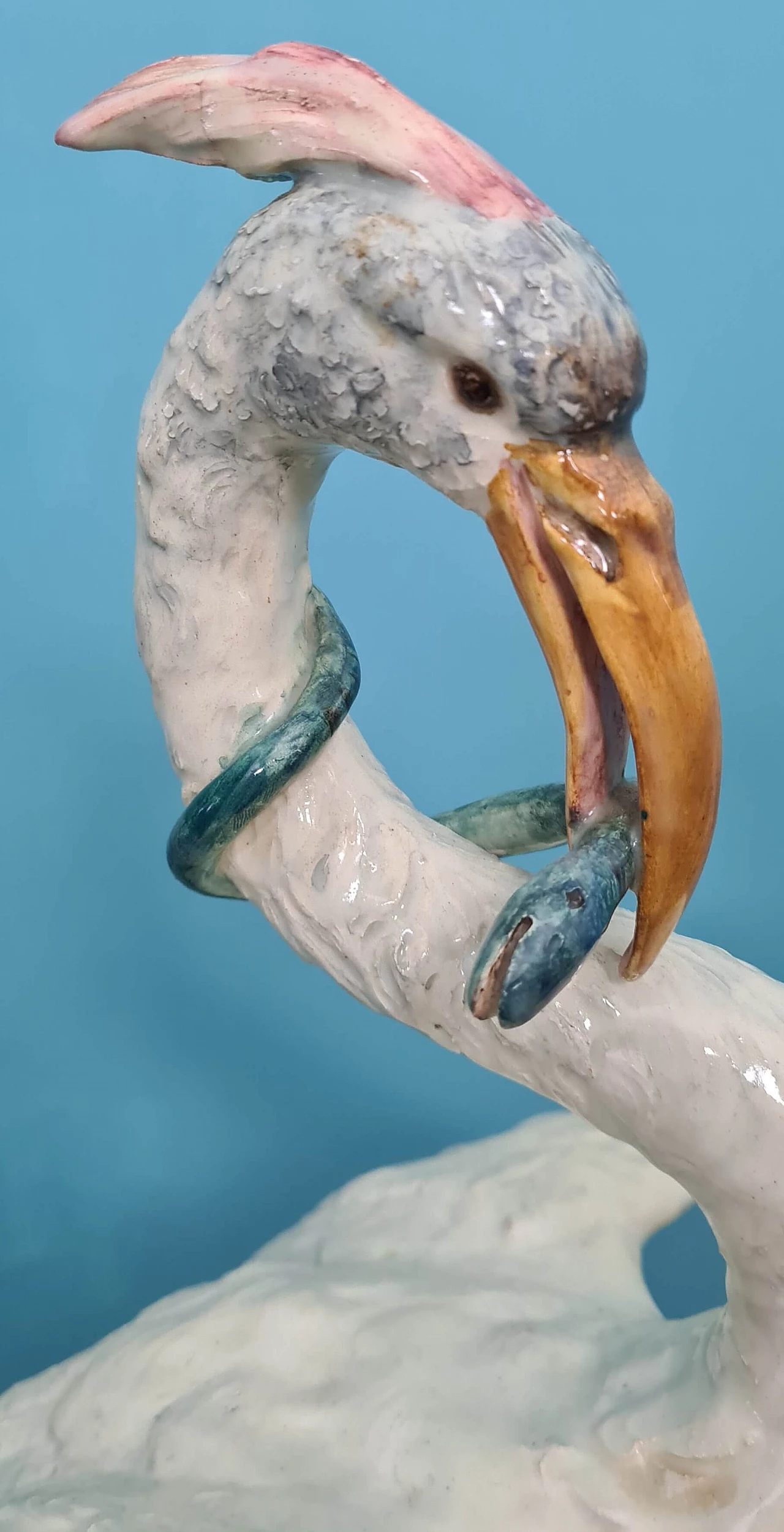 Ceramic vase with sculpture of grey heron, 1950s 3