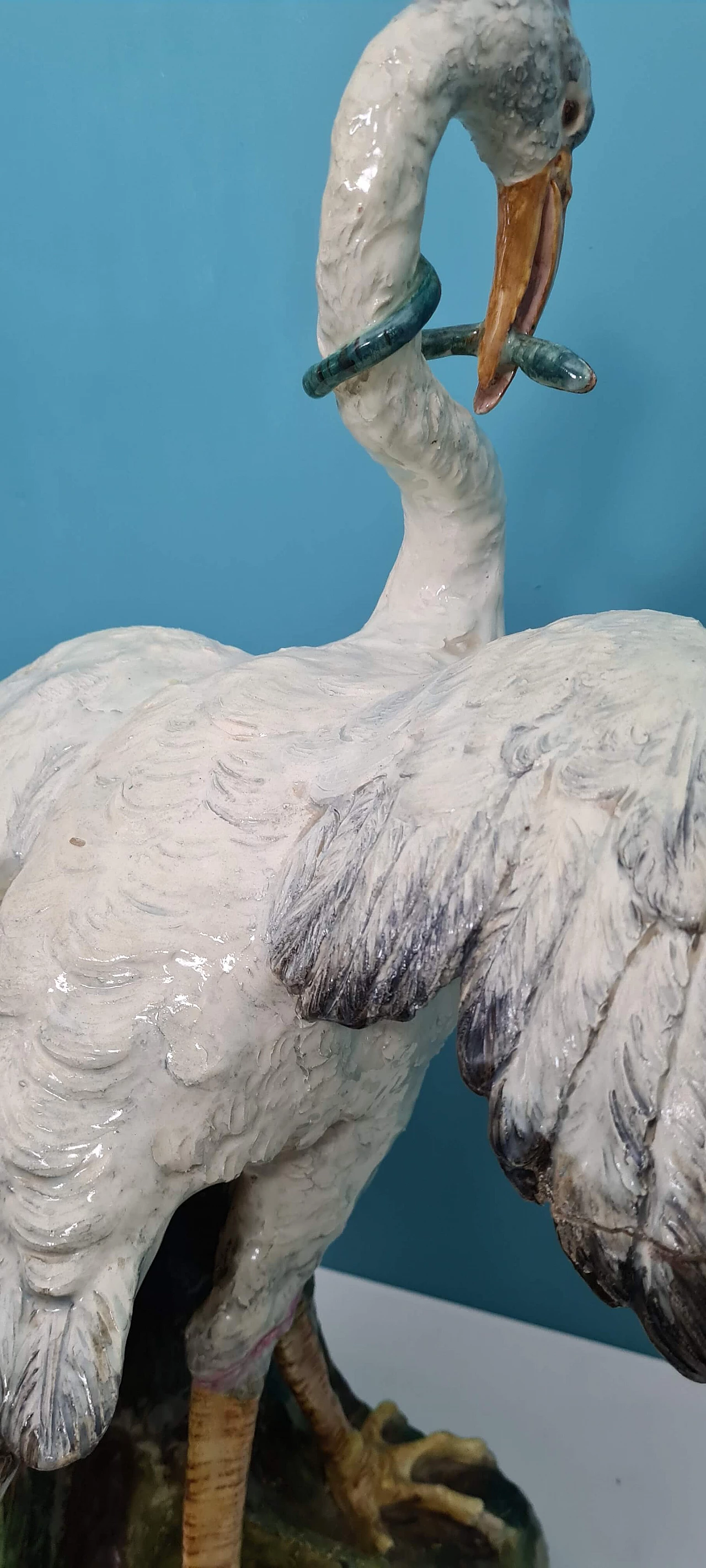 Ceramic vase with sculpture of grey heron, 1950s 5