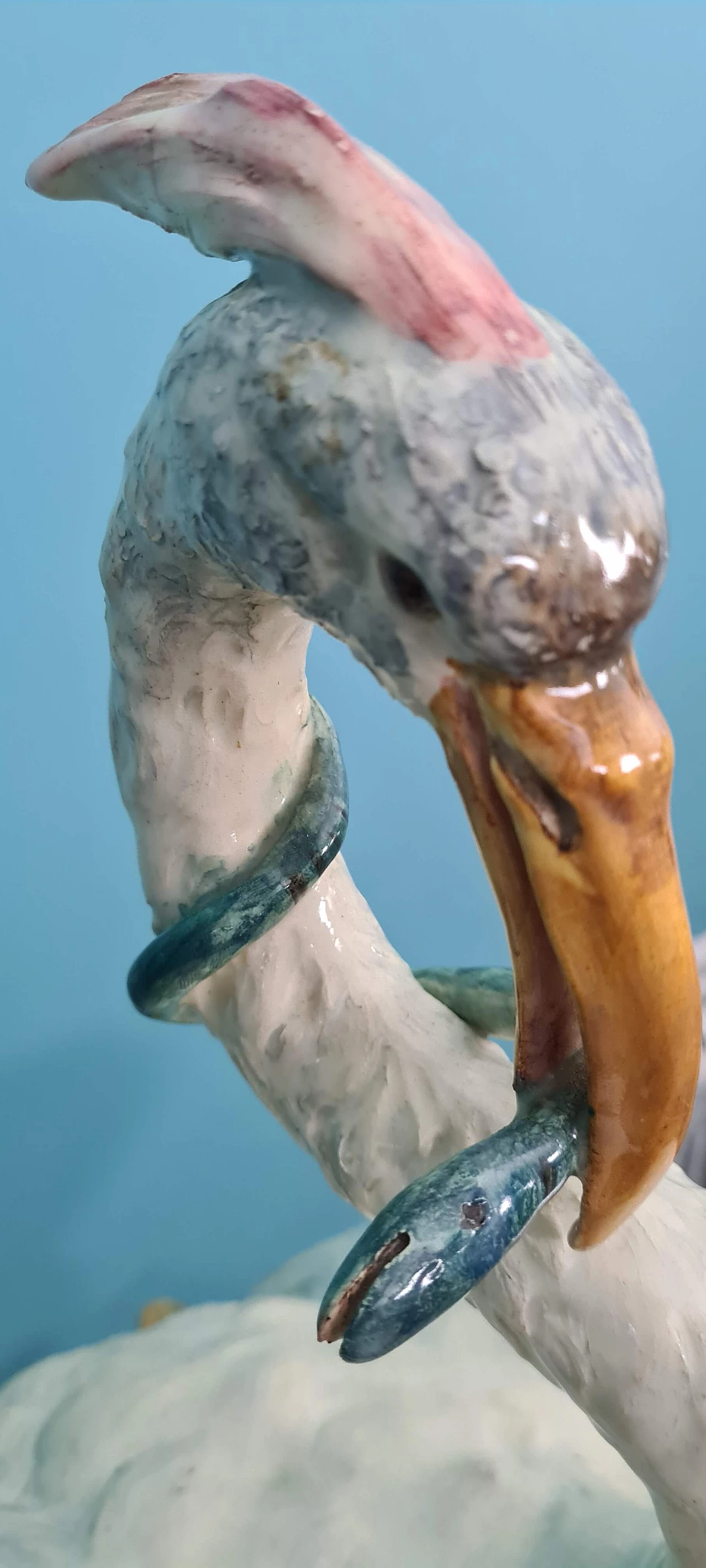 Ceramic vase with sculpture of grey heron, 1950s 11