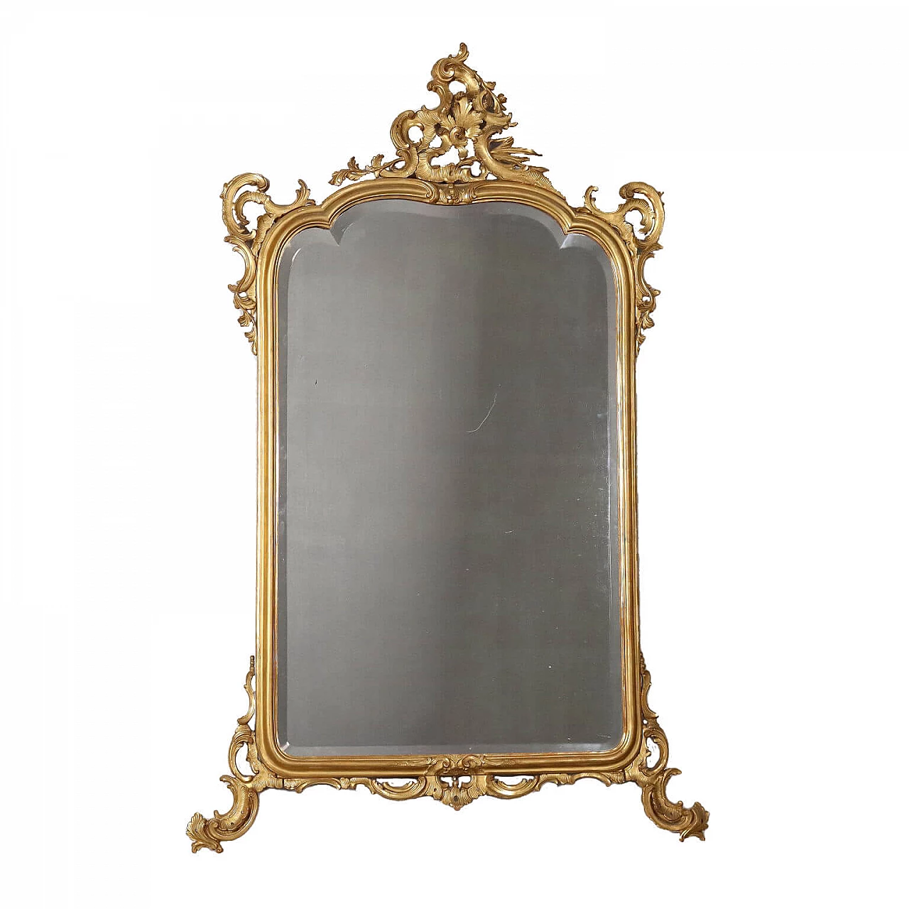 Gilded wood mirror in Baroque style, 19th century 1