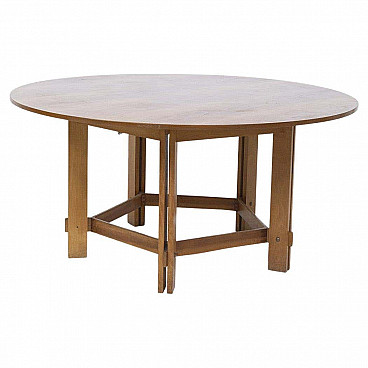Tavolo in legno rotondo di Vittorio Gregotti, Lodovico Meneghetti e Giotto Stoppino, anni '50