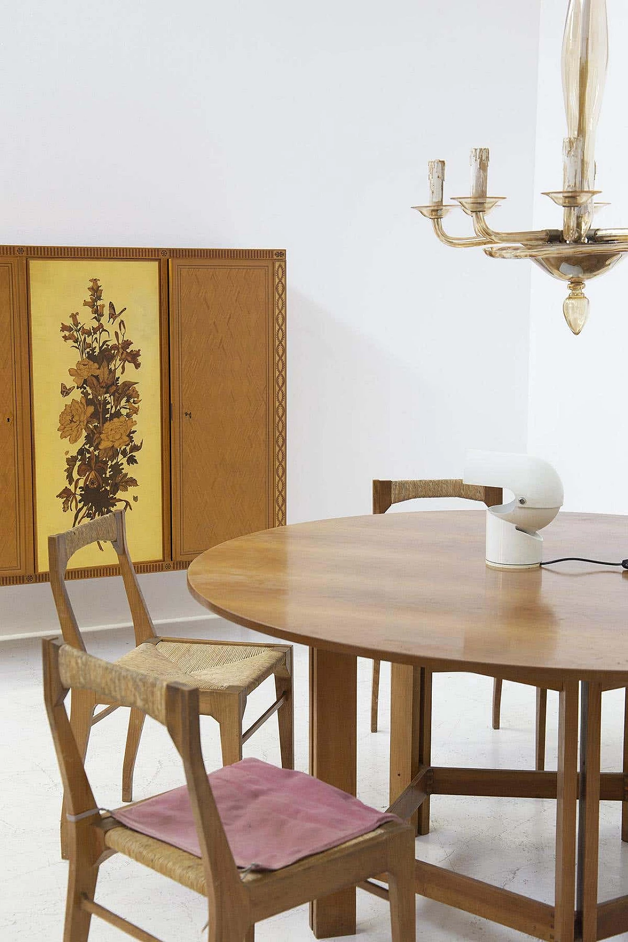 Tavolo in legno rotondo di Vittorio Gregotti, Lodovico Meneghetti e Giotto Stoppino, anni '50 10