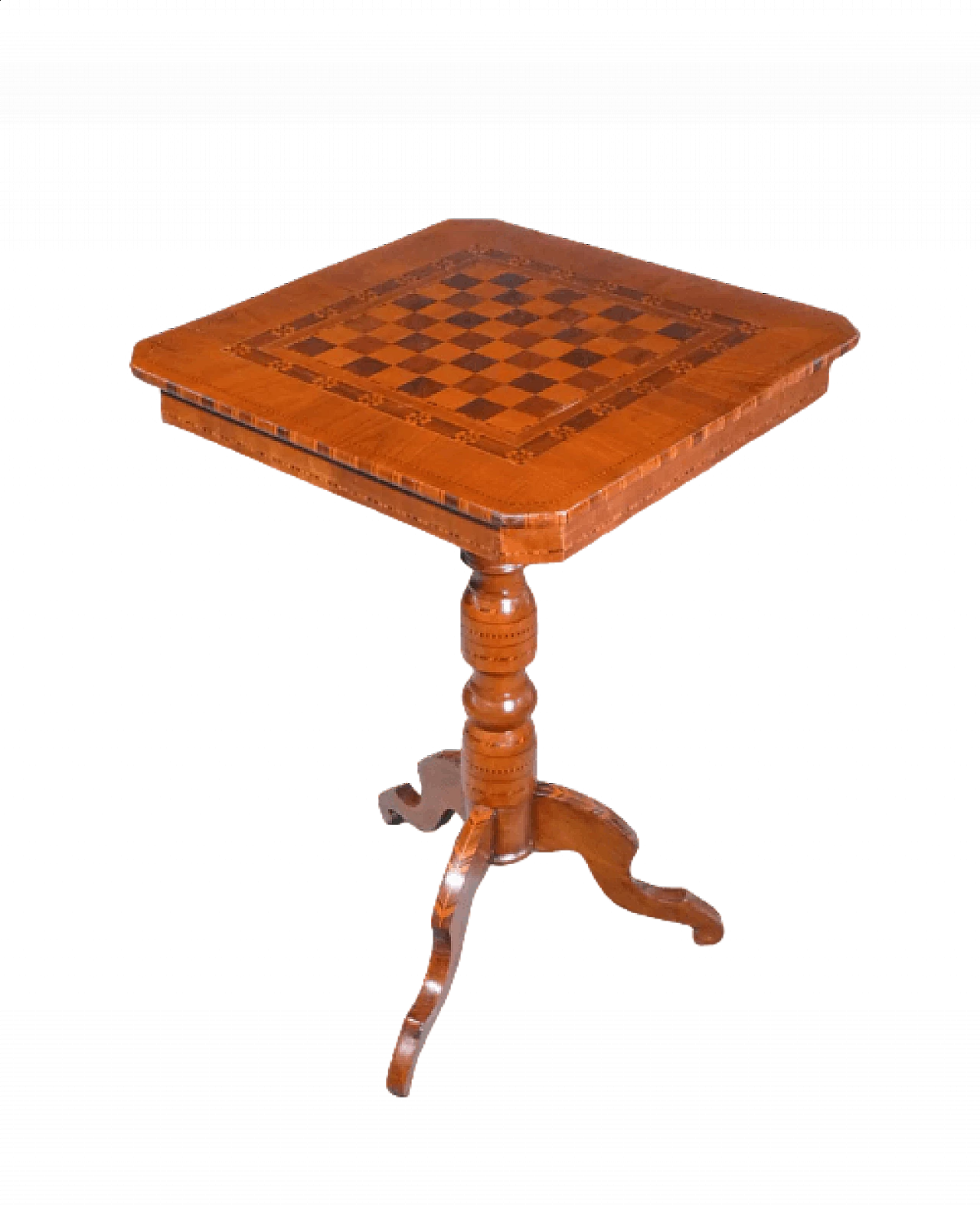 Walnut game table with inlaid chessboard, 19th century 9
