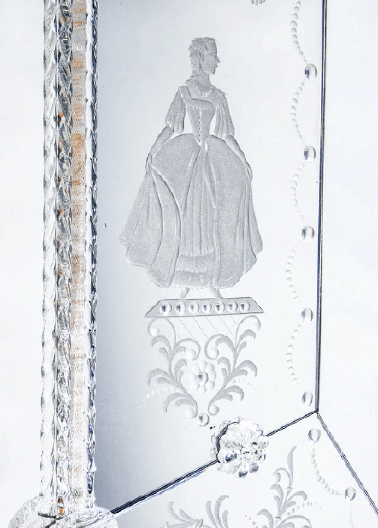 Specchio con elementi in vetro soffiato di Murano, '800 6