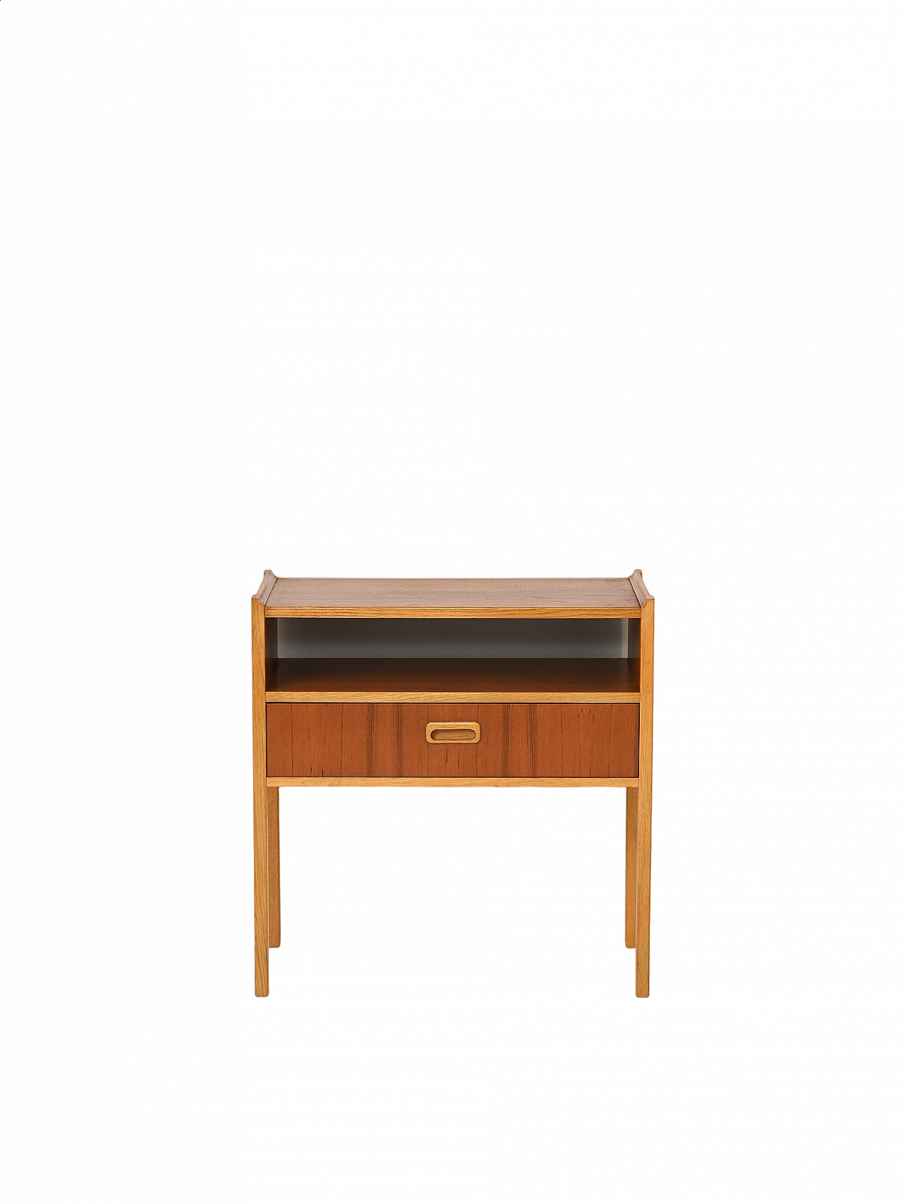Teak bedside table with drawer, 1950s 11