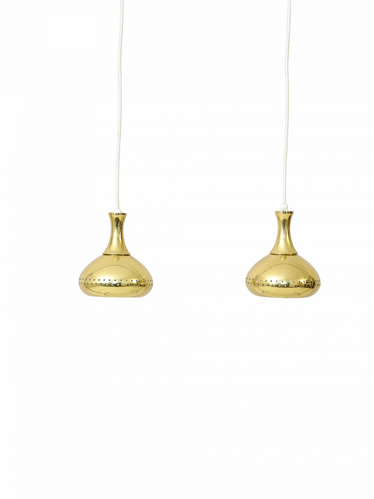 Pair of brass pendant lamps by Hans-Agne Jakobsson for Markaryd, 1950s 21