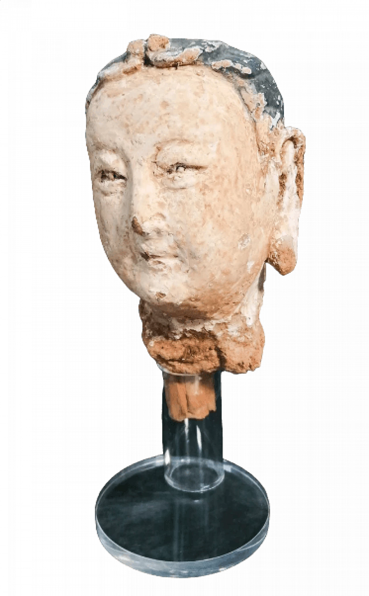 Clay and painted stucco sculpture of Buddha's head, 17th century 13