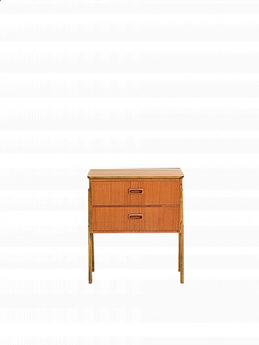 Teak bedside table with top with rounded edges, 1960s