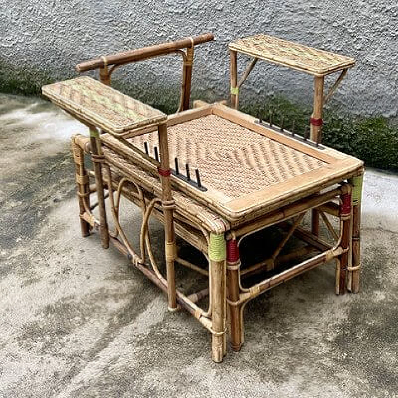 Wicker folding chaise longue, 1930s 3