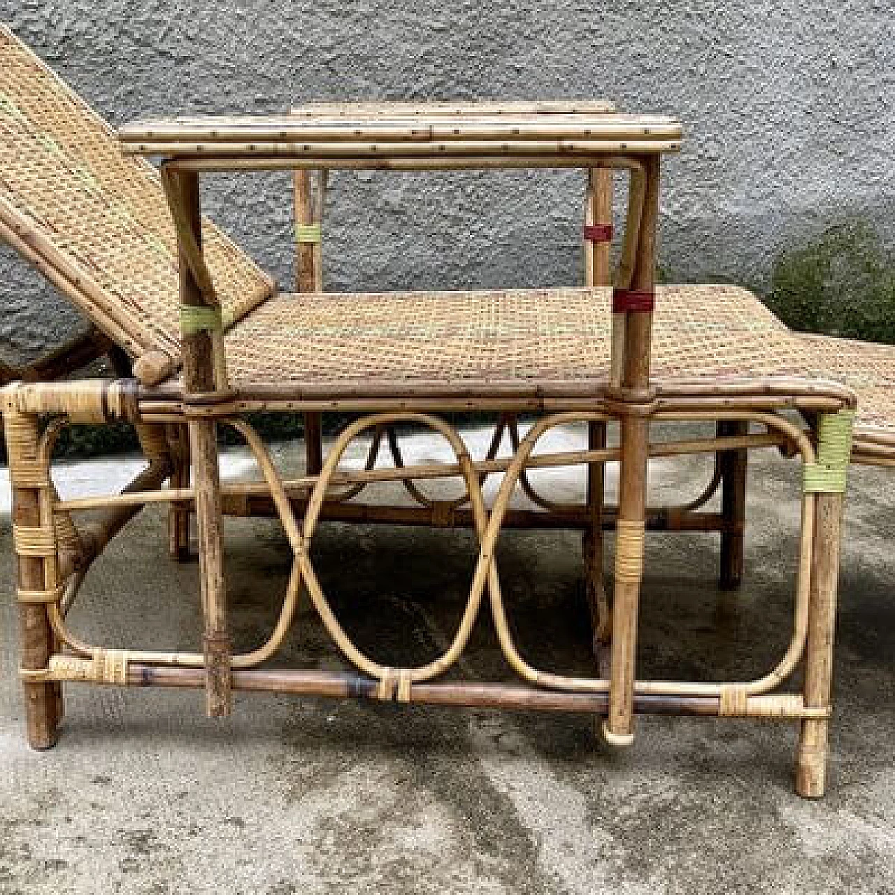 Wicker folding chaise longue, 1930s 14